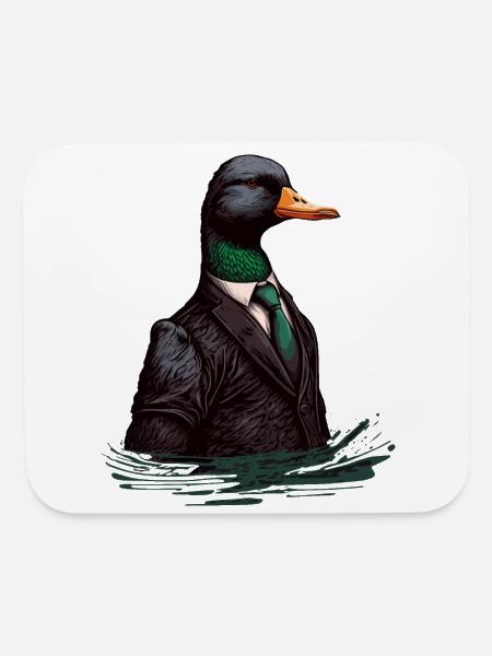 Duck in feather Suit - Mouse pad Horizontal - white - Front