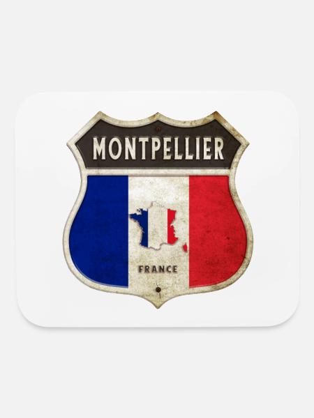 Montpellier France coat of arms flags design - Mouse pad Horizontal - white - Front