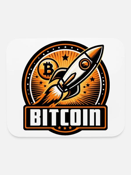 Fusée du bitcoin - Tapis de souris - blanc - Devant