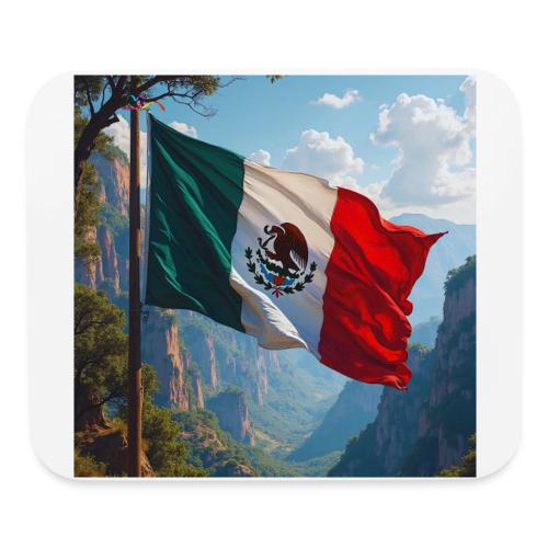 Mexican Flag in Mountain Nature Landscape - Mouse pad Horizontal