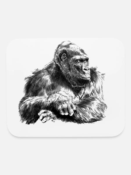 Gorilla - Mouse pad Horizontal - white - Front