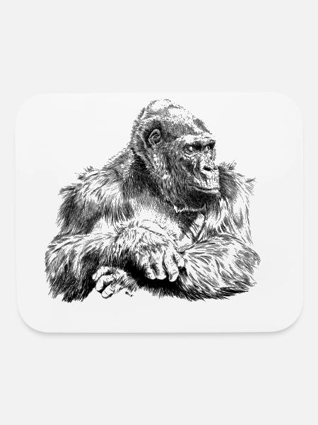 Gorilla - Mouse pad Horizontal - white - Front