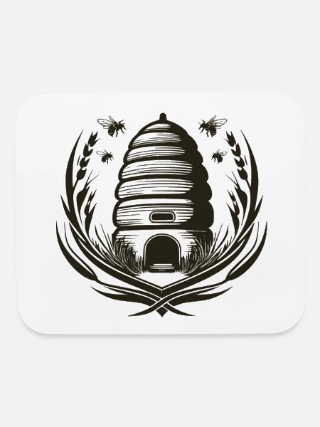 Vintage Beehive Wheat T-Shirt Art - Mouse pad Horizontal - white - Front