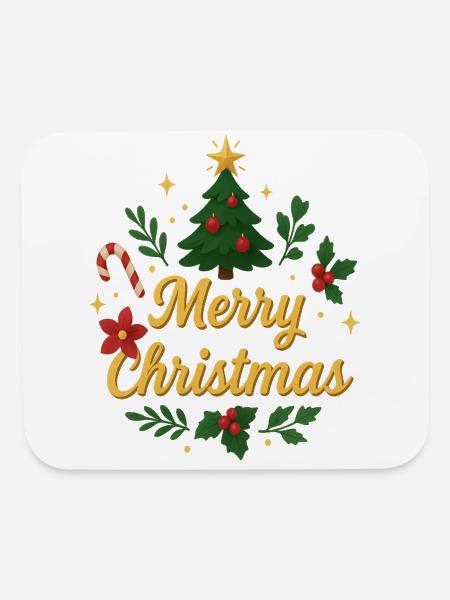 Merry Christmas Tree - Mouse pad Horizontal - white
