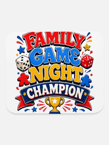 Champion de la soirée de jeux en famille - Tapis de souris - blanc - Devant