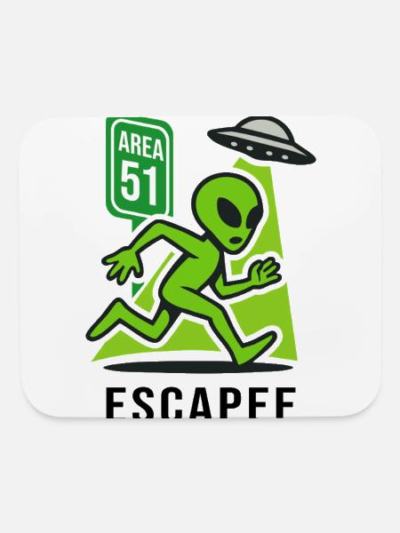 Area 51 Alien Escape Illustration - Mouse pad Horizontal - white - Front