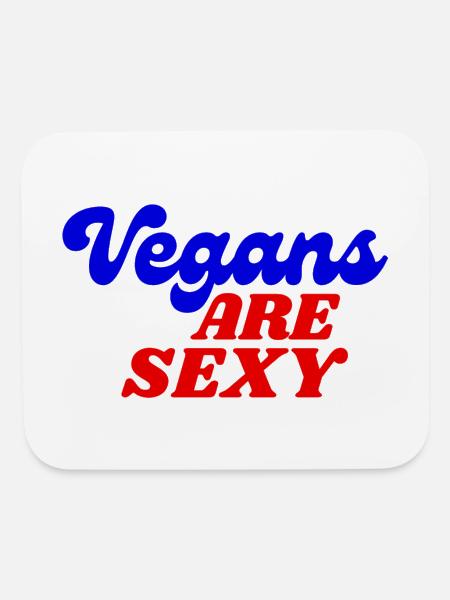Vegans are Sexy in Red & Blue - Mouse pad Horizontal - white - Front
