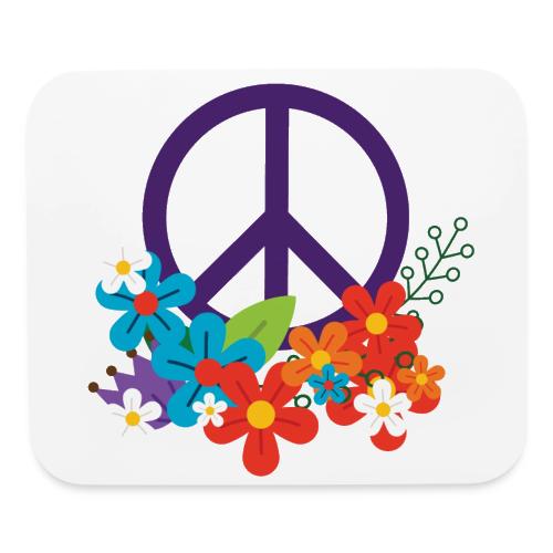 Hippie Peace Design avec des fleurs - Tapis de souris