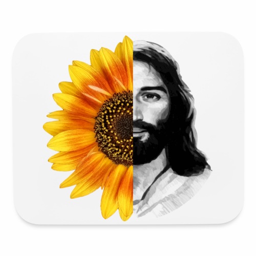 Jesus Christ Sunflower Christian God Faith Flower - Mouse pad Horizontal
