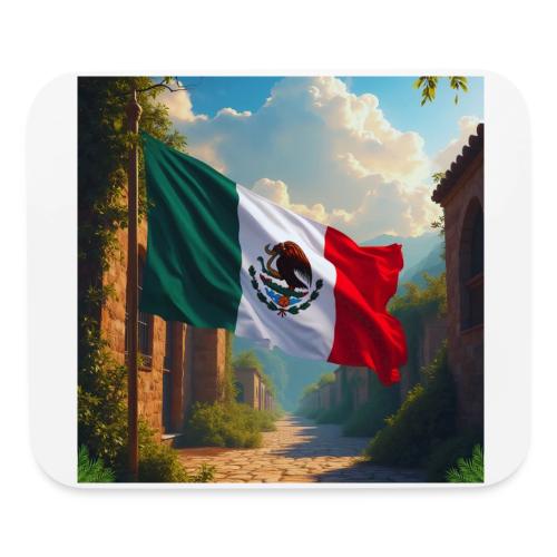 Mexican flag in Magical Town and Nature - Mouse pad Horizontal
