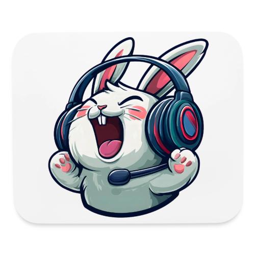 Gamer Bunny Headset Cartoon Design - Mouse pad Horizontal