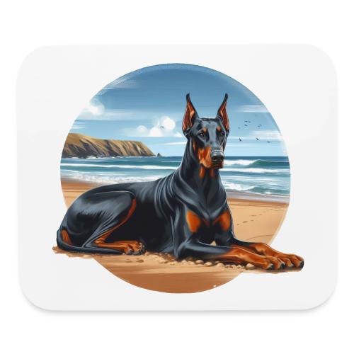 Doberman On The Beach - Mouse pad Horizontal