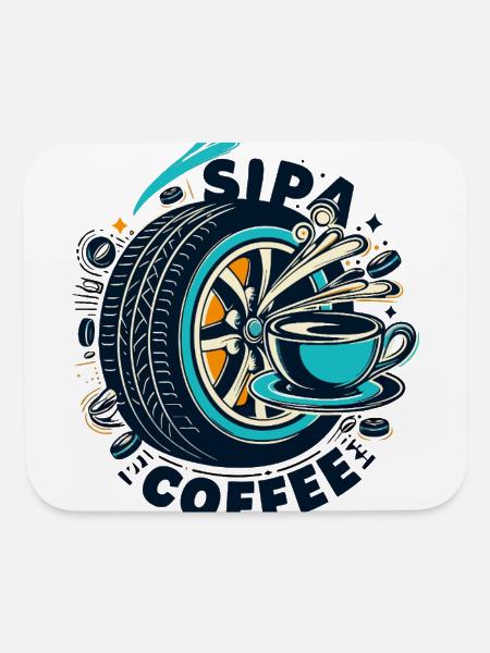 sip a coffee - Mouse pad Horizontal - white - Front