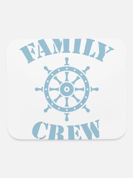 Family Crew (Ship's Wheel Crew Complement Skyblue) - Mouse pad Horizontal - white - Front
