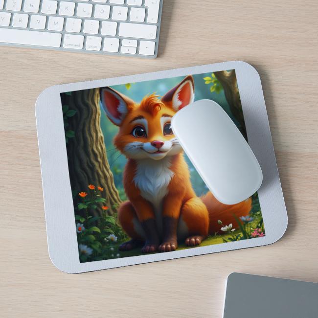 Magical fantasy fox in enchanted forest scene