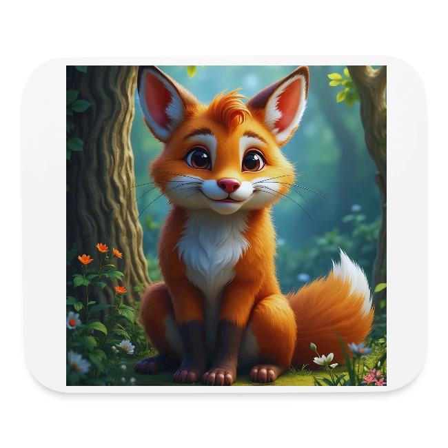 Magical fantasy fox in enchanted forest scene