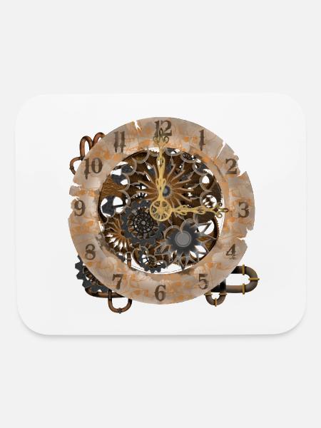 Steampunk Clockwork Gears - Mouse pad Horizontal - white - Front