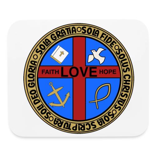 Five Solas Faith Hope Love Shirt–Christian Symbols - Mouse pad Horizontal