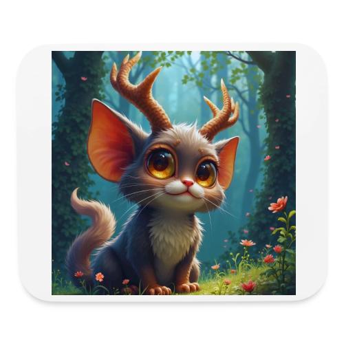 Magical Forest Creature with Deer Horns - Mouse pad Horizontal