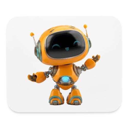 Playful Orange 3D Cartoon Robot for Kids - Mouse pad Horizontal