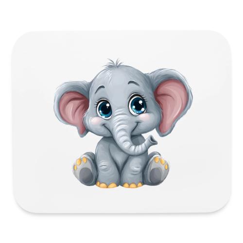 Sweet Cartoon Baby Elephant with Big Eyes - Mouse pad Horizontal