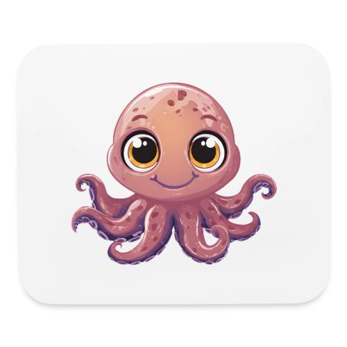 Cute Cartoon Baby Octopus with Big Eyes - Mouse pad Horizontal