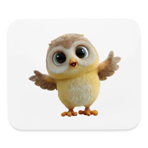 Cute Cartoon Baby Owl with Wings Open - Mouse pad Horizontal