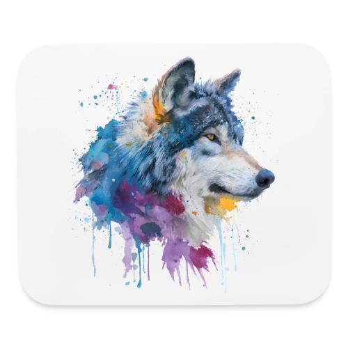 Splash-Art Wolf Head - Mouse pad Horizontal