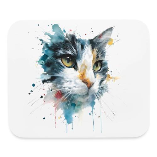 Watercolor cat face - Mouse pad Horizontal
