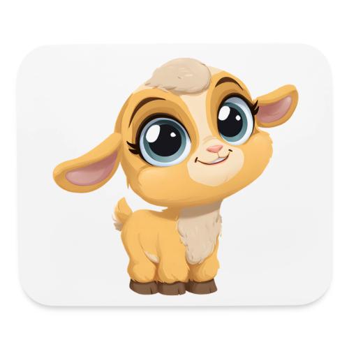 Sweet Cartoon Baby Goat with Joyful Smile - Mouse pad Horizontal
