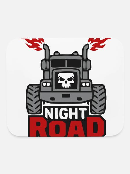 Night Road Trucker Logo - Mouse pad Horizontal - white - Front