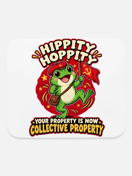 Proletariat Frog Satire Hippity Hoppity Communist  - Mouse pad Horizontal - white - Front