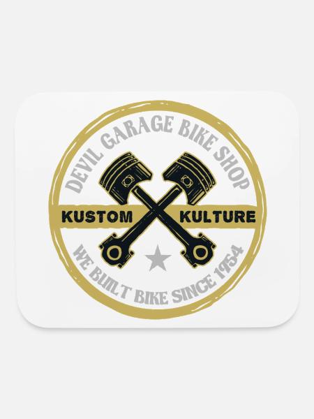 Devil Garage Kustom Kultur - Mouse pad Horizontal - white - Front