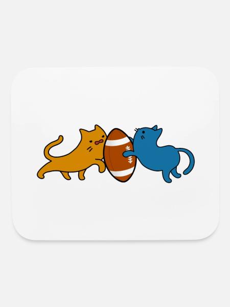Football Frenzy - Orange vs Blue Cat - Mouse pad Horizontal - white - Front