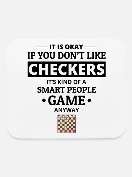 Chess Checkers Draughts Strategy Board Games Funny - Mouse pad Horizontal - white - Front