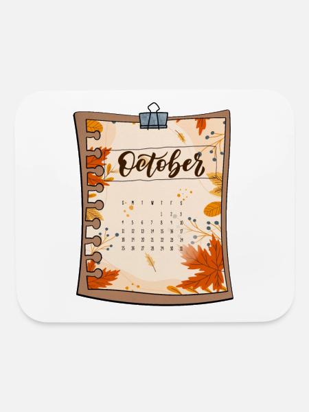 October - Mouse pad Horizontal - white - Front