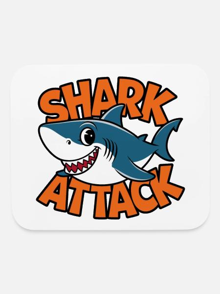 Funny Shark Attack Sea Lovers - Mouse pad Horizontal - white - Front