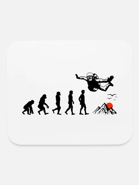 Skydiving Parachute Skydive Skydiver Evolution - Mouse pad Horizontal - white - Front