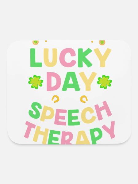 Speech Language Therapy St Patricks Day - Mouse pad Horizontal - white - Front
