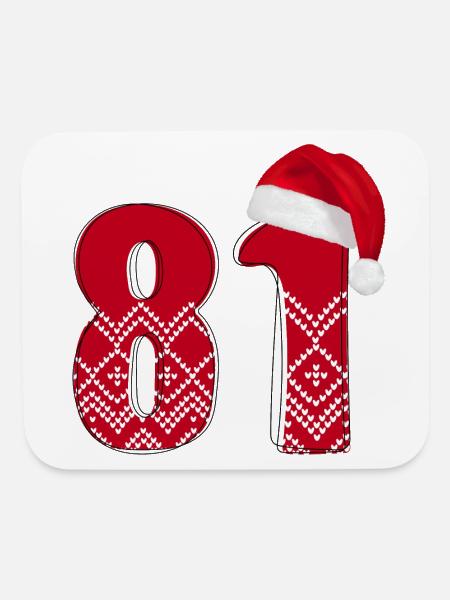 Christmas 81th Birthday Present - Eighty One - Mouse pad Horizontal - white - Front