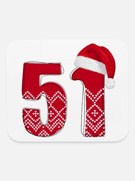 Celebrate 51 Christmas Years - Number Fifty One - Mouse pad Horizontal - white - Front