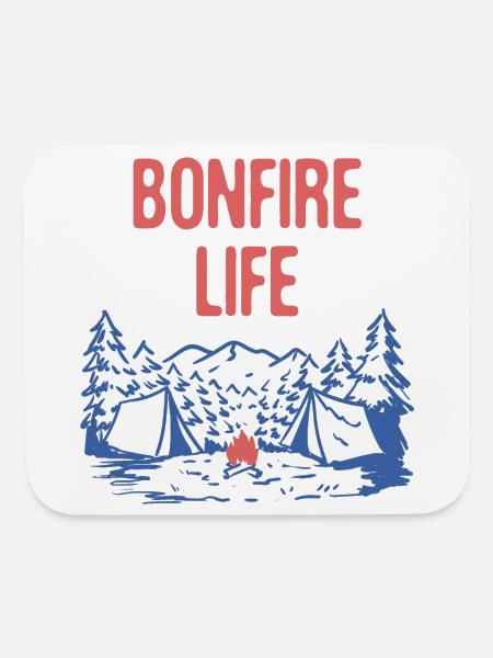 Bonfire Life Camping Wildlife Camper Outdoor - Mouse pad Horizontal - white - Front