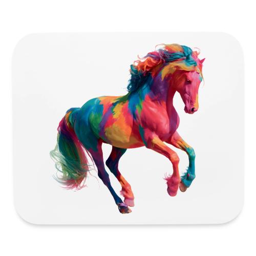 Colorful Paint Splatter Horse Art - Mouse pad Horizontal