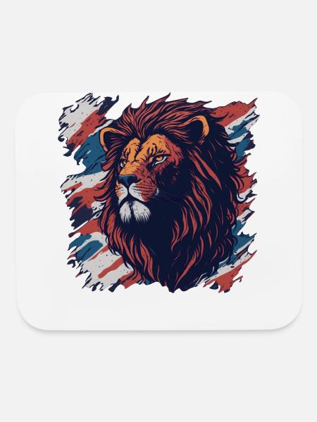 Vintage Retro British Flag with a Lion - Mouse pad Horizontal - white - Front