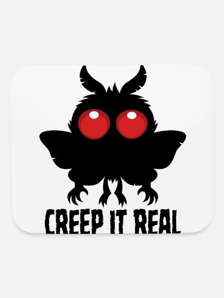 Creep It Real Mysterious Mothman Cryptid - Mouse pad Horizontal - white - Front