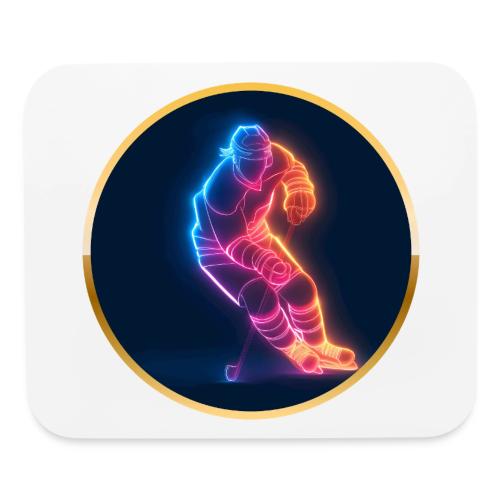 Hockey: Neon Hockey Sketch - Mouse pad Horizontal