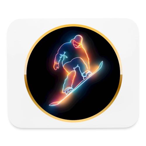 Golden Neon Snowboard - Mouse pad Horizontal