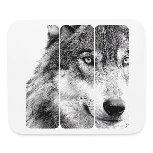 Wolf Face Triptych: Silent Alpha - Mouse pad Horizontal