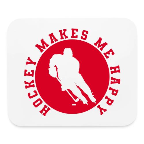 Hockey Makes Me Happy – Ice Hockey Fan Emblem - Mouse pad Horizontal