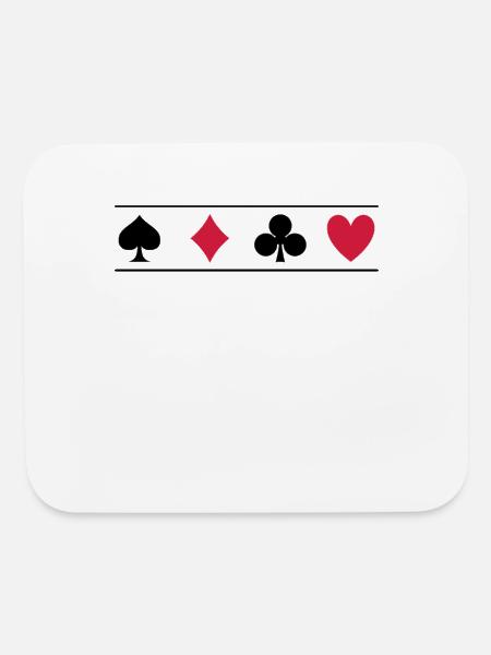 Poker Card Game Symbol Spades Diamonds Clubs Heart - Mouse pad Horizontal - white - Front